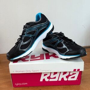 Ryka New Prevail Walking Running Women's Black and Teal Athletic Shoes Size 8.5